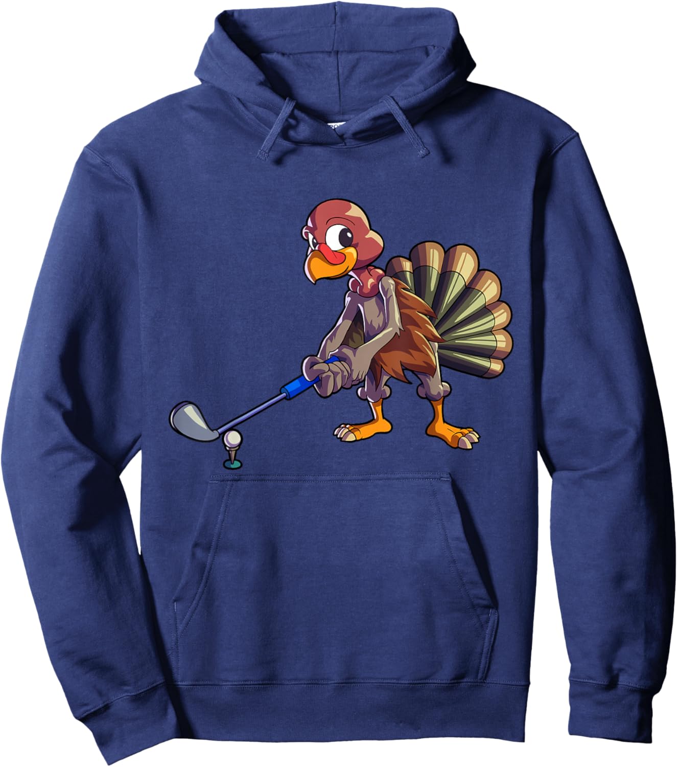 Golf Club Thanksgiving Shirt Men Kids Boys Golfing Turkey Hoodie - Hoodie | Navy