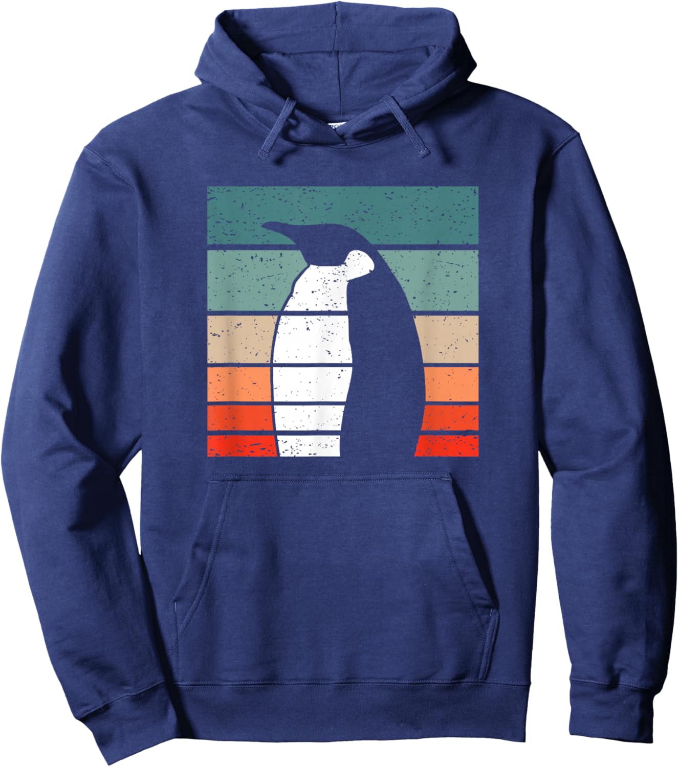 Penguin Retro Style Vintage Hoodie - Hoodie | Navy
