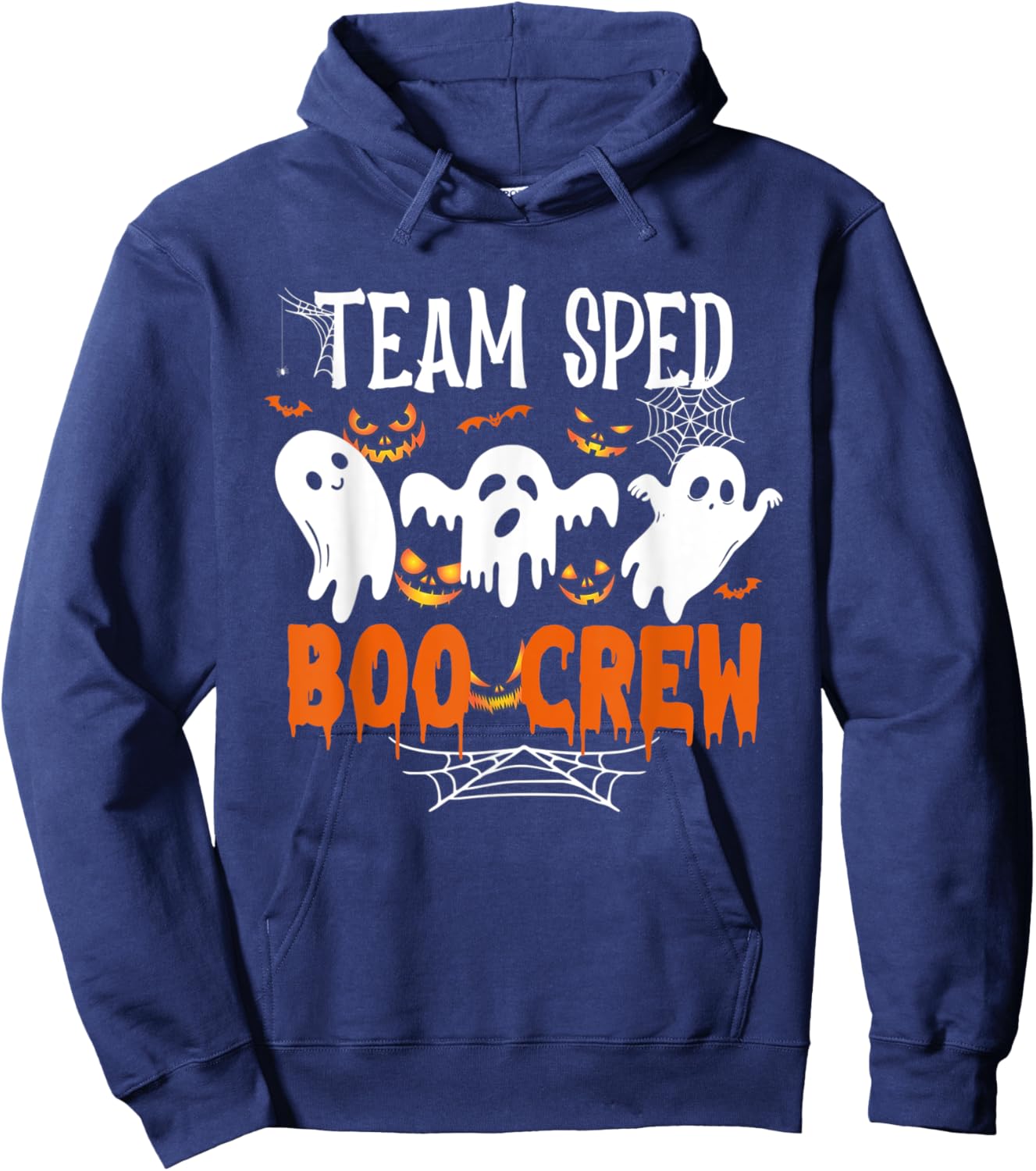 Team Sped Boo Crew Halloween Ghost Sped Teacher Halloween Women Hoodie - Hoodie | Navy