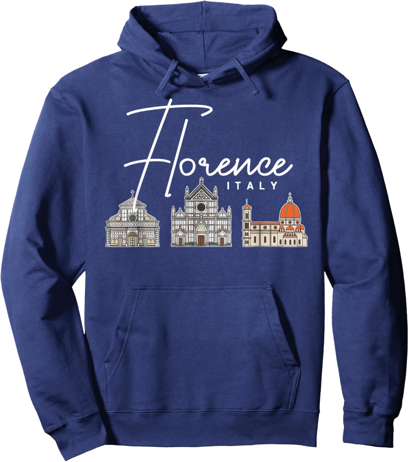 Florence Italy City Skyline Map Travel Hoodie - Hoodie | Navy
