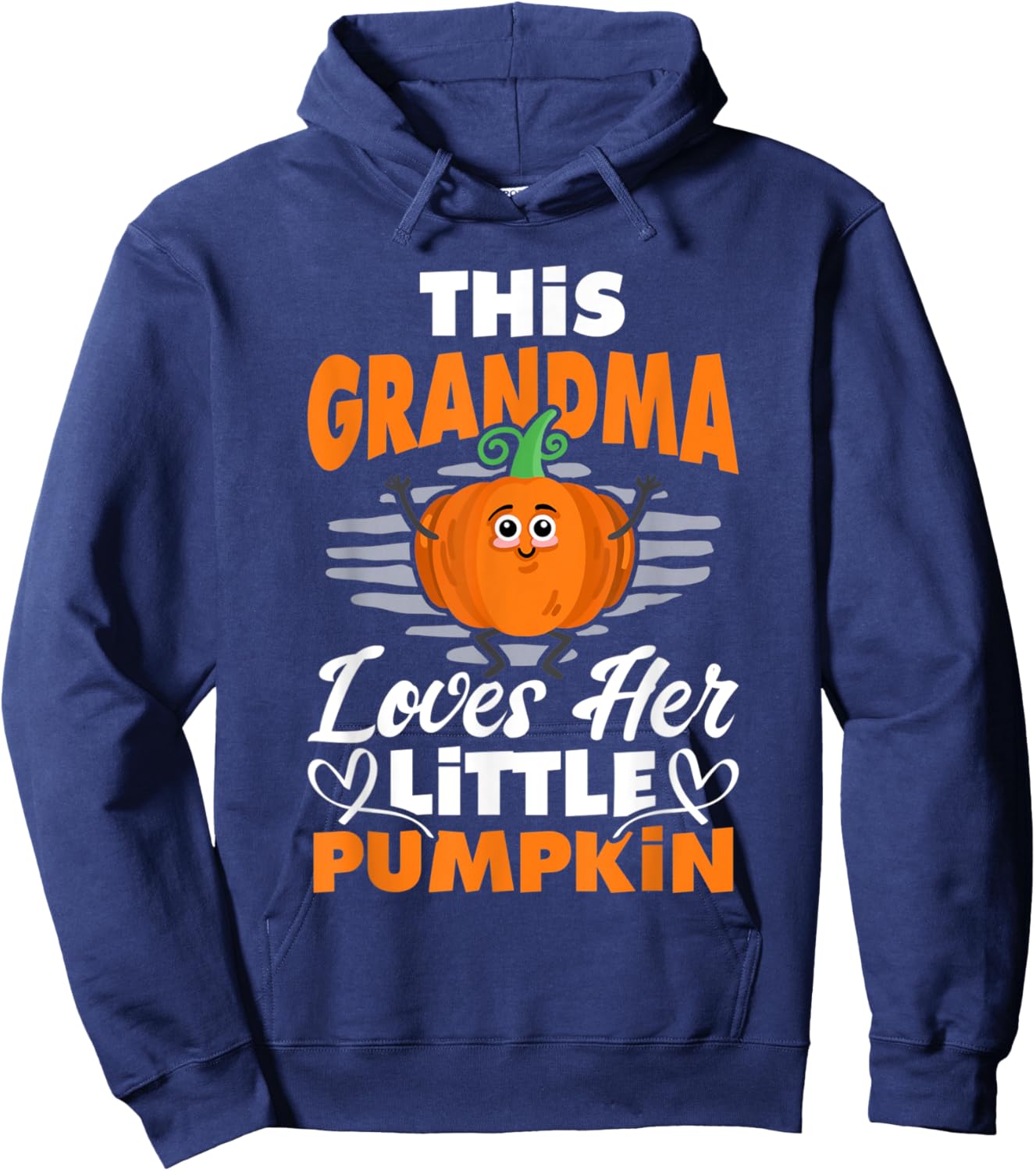 This Grandma Loves Her Little Pumpkin Halloween Grandmother Hoodie - Hoodie | Navy