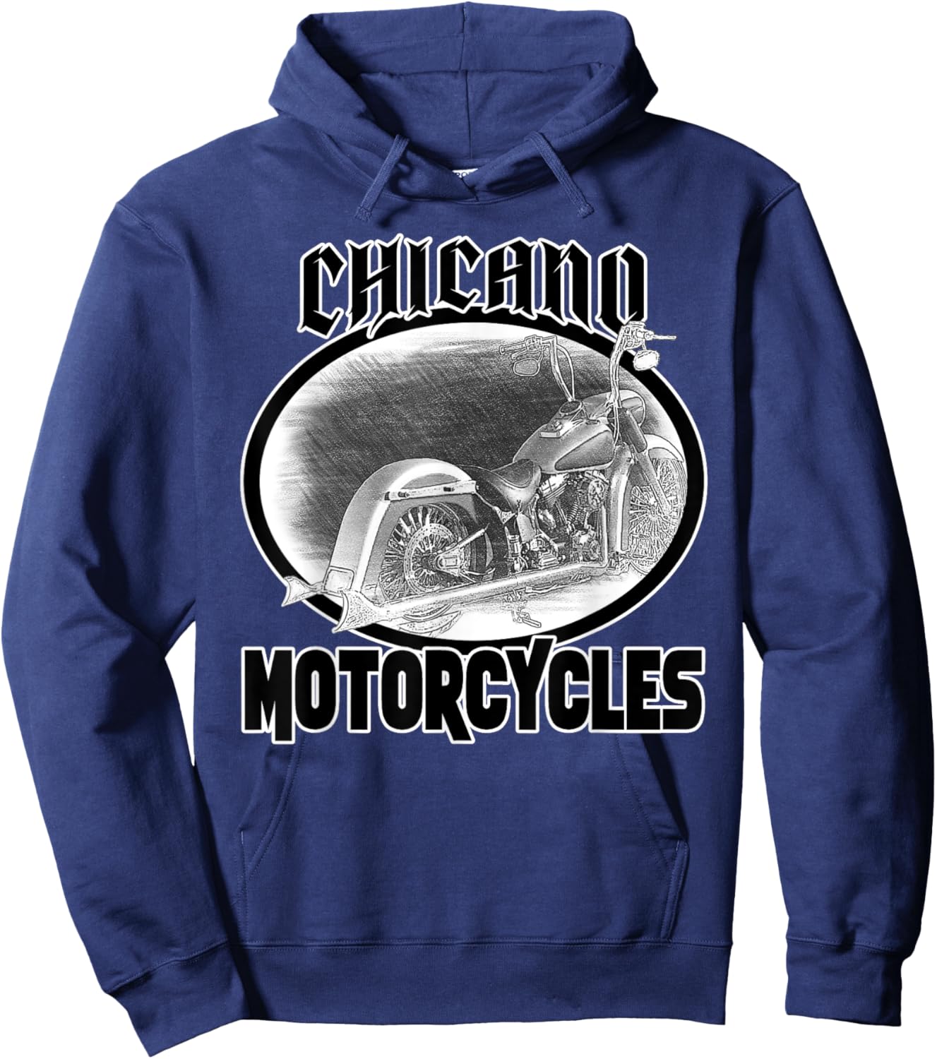 Chicano Cholo Latino Style Biker Chicano Motorcycles Hoodie - Hoodie | Navy