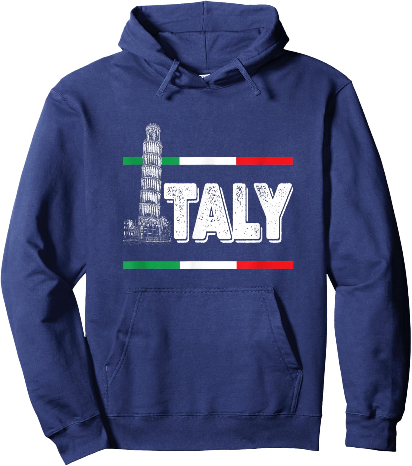 Leaning Tower of Pisa Italy Italian Flag Pride Theme Hoodie - Hoodie | Navy