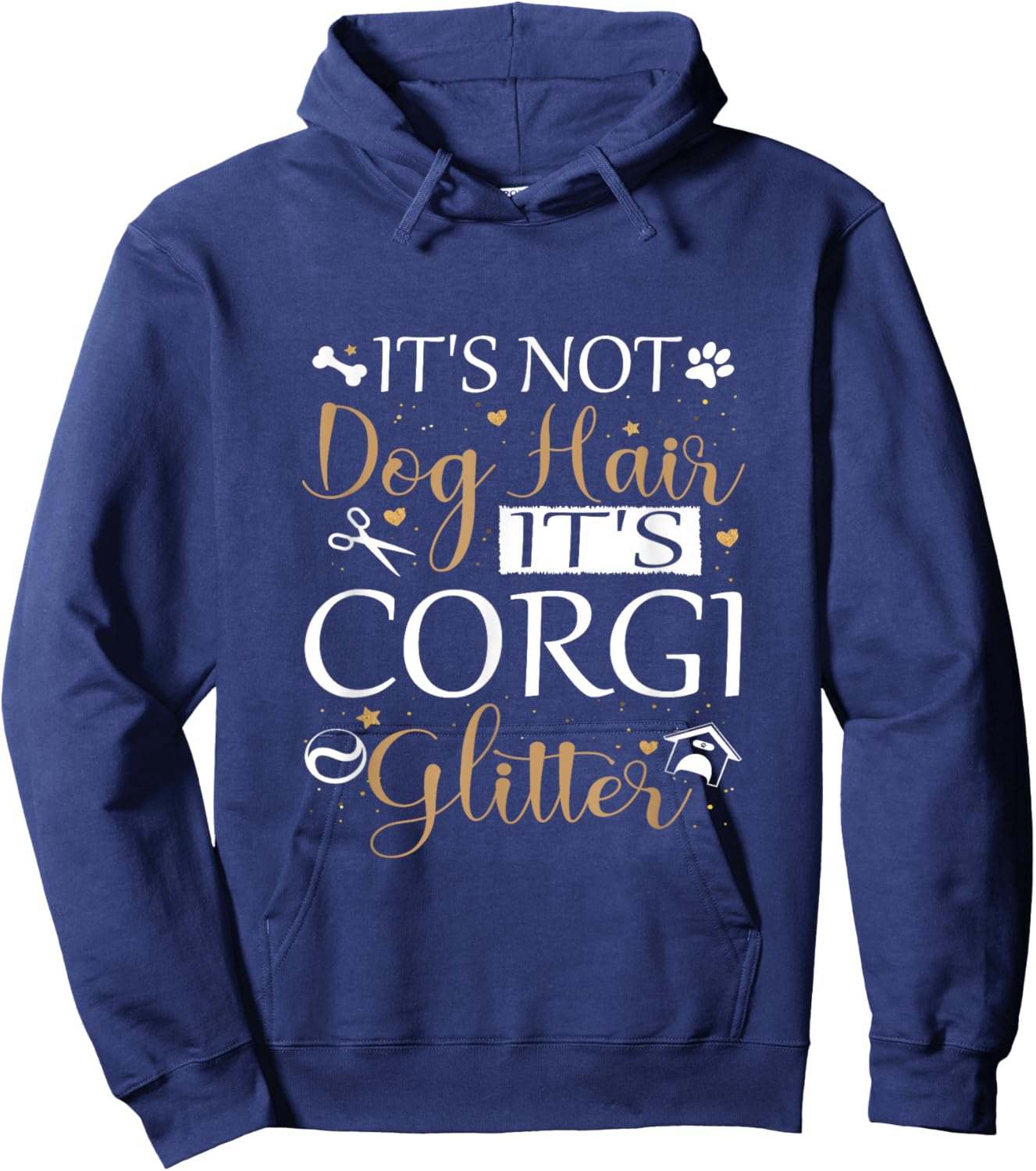 Not Dog Hair Its Corgi Glitter Dog Owner Lover Corgi dog Mom Women Girls Kids Hoodie - Hoodie | Navy