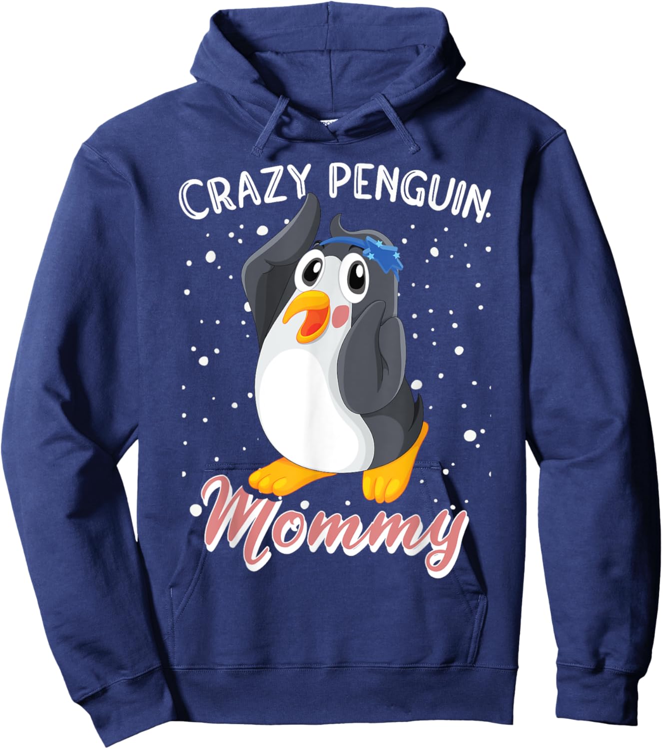 Crazy Penguin Mommy | Funny Women Penguin Hoodie - Hoodie | Navy