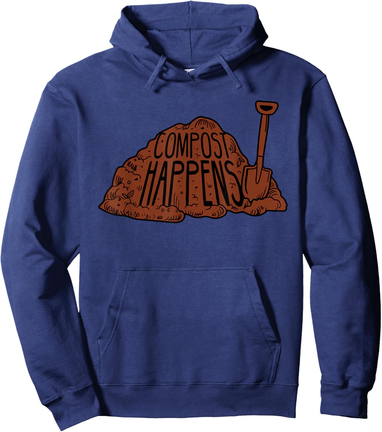 Compost Happens - Funny Gardener Pun Gardening Plant Grower Hoodie - Hoodie | Navy