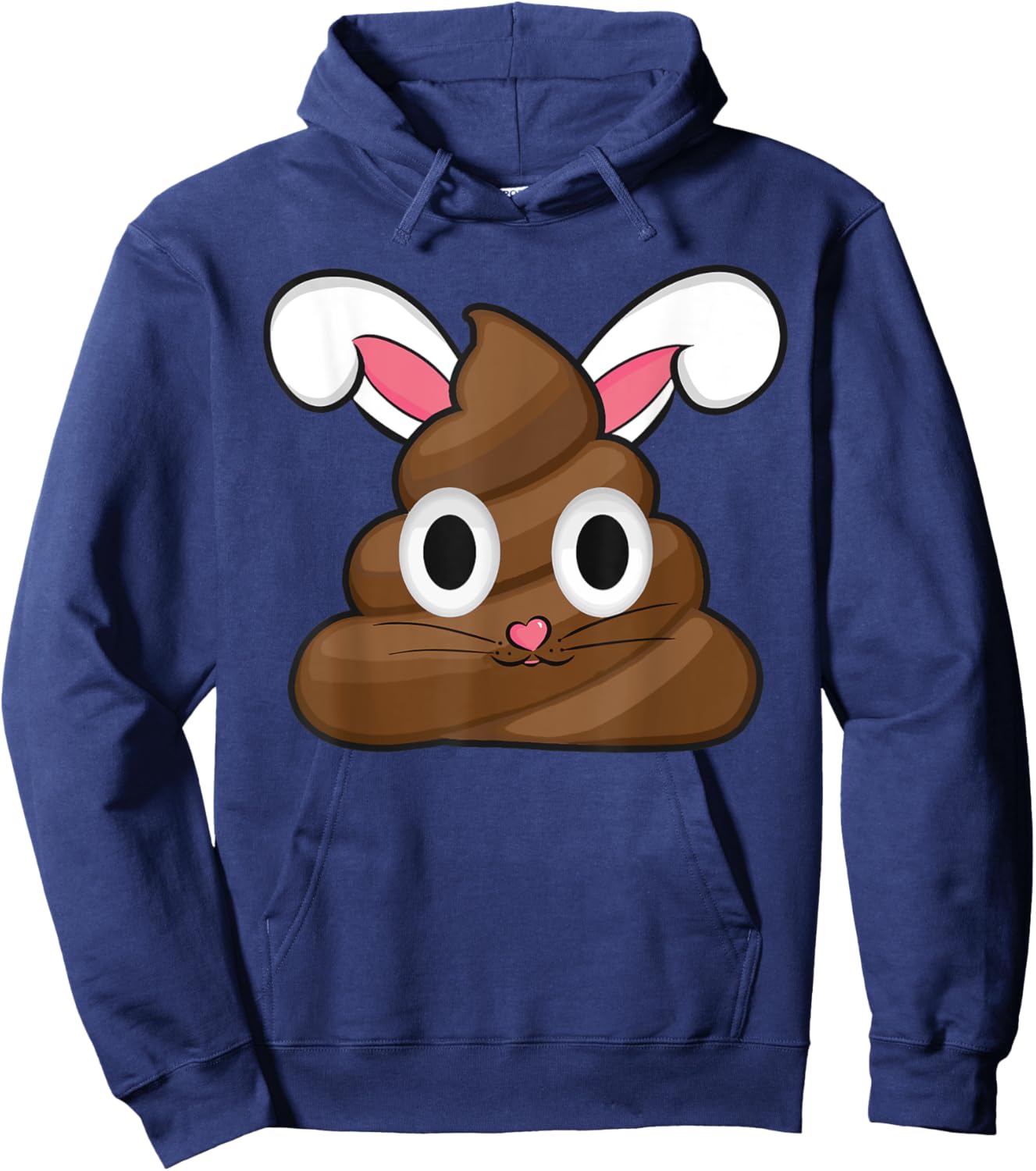 Easter Humour Funny Easter Poop With Bunny Ears Hoodie - Hoodie | Navy