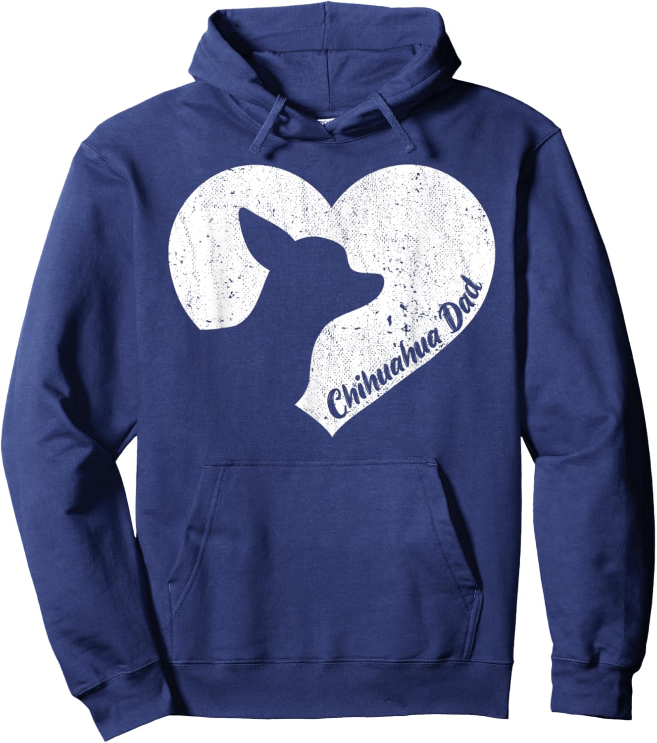 Funny Chihuahua men dad dog valentine's father's day heart Hoodie - Hoodie | Navy