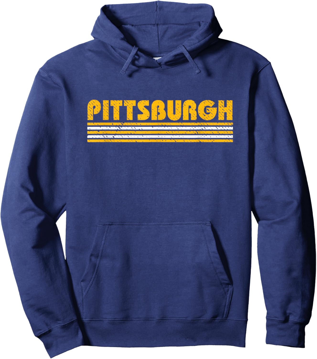 Pittsburgh Vintage 80s Retro Style Hoodie - Hoodie | Navy