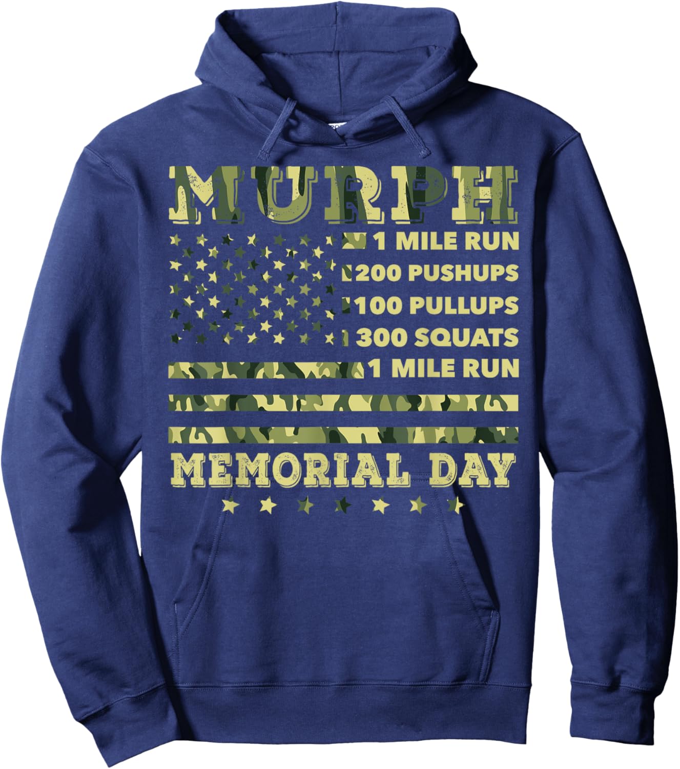Murph 2021 Workout Challenge American Memorial Day Murph Hoodie - Hoodie | Navy
