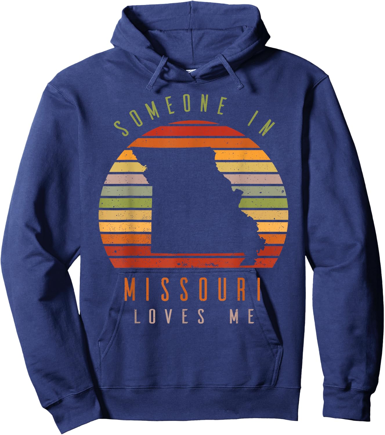 Someone in Missouri Loves Me Vintage State Retro Hoodie - Hoodie | Navy