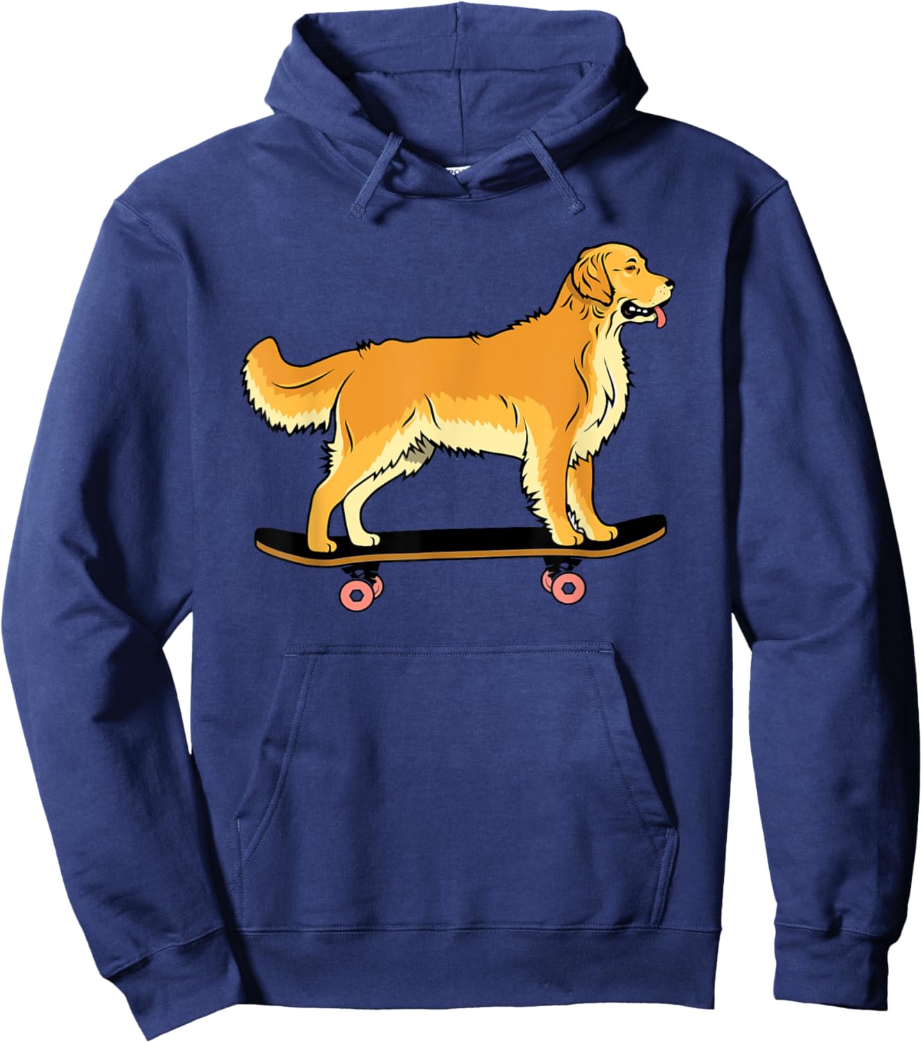 Skateboard Golden Retriever Funny Skater Dog Skateboarding Women Kids Hoodie - Hoodie | Navy