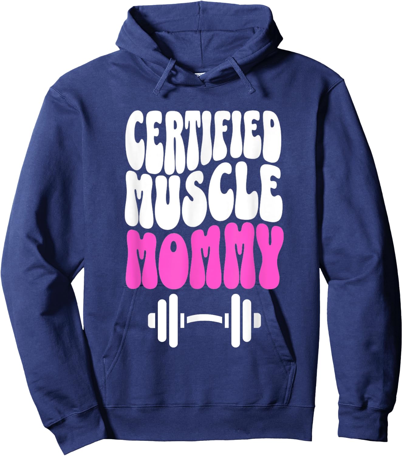 Certified Muscle Mommy Cover Gym Fitness Pump Hoodie - Hoodie | Navy