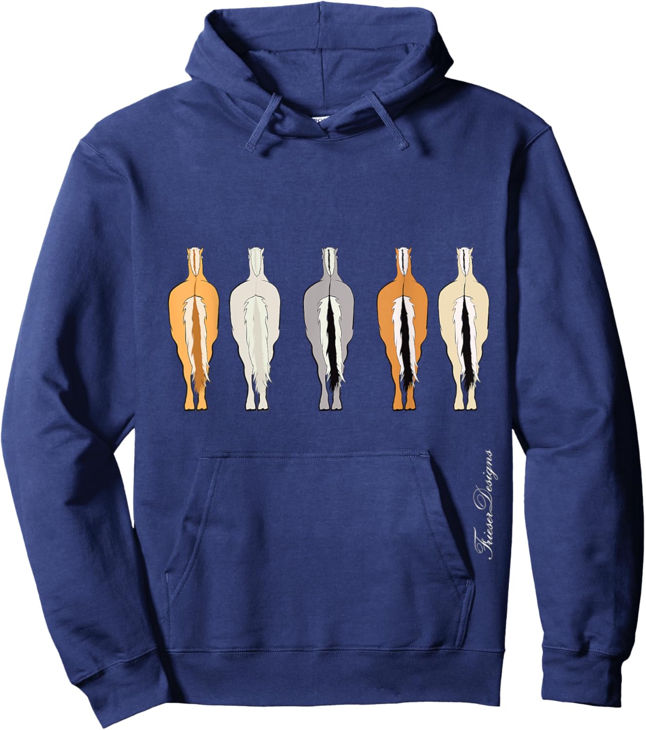 Fjord Red False Grey Album Norwegian Fjord Horse Hoodie - Hoodie | Navy