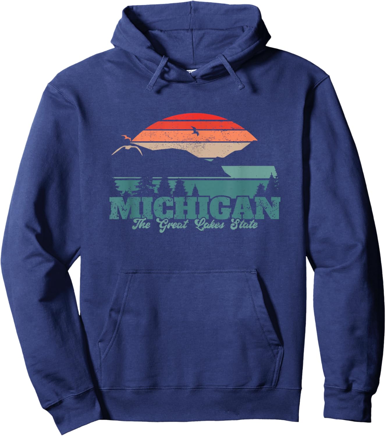 Michigan Lake The Great Lakes State Proud Michigander Hoodie - Hoodie | Navy