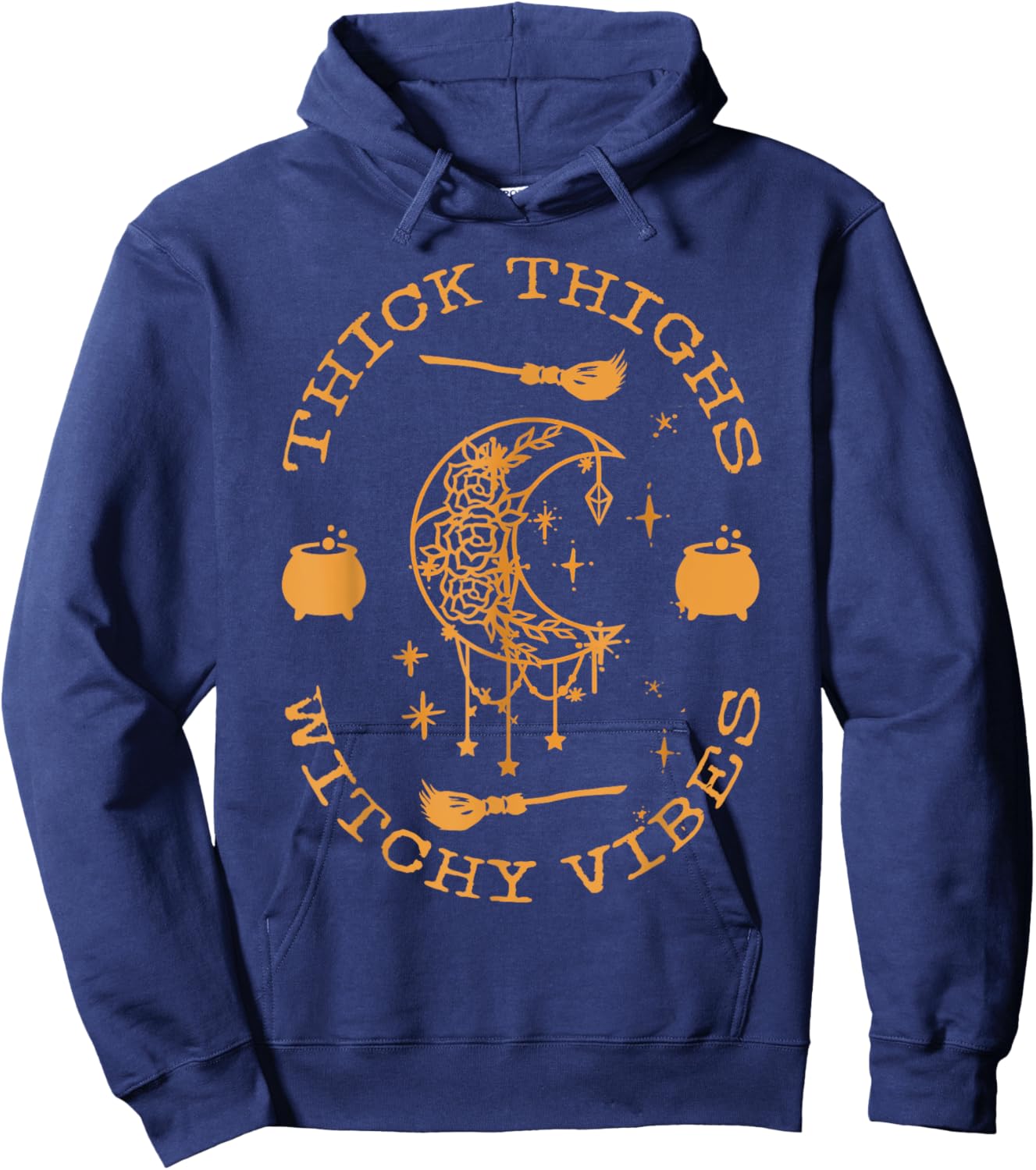 Thick thighs and spooky vibes, thick thighs and vibes Hoodie - Hoodie | Navy