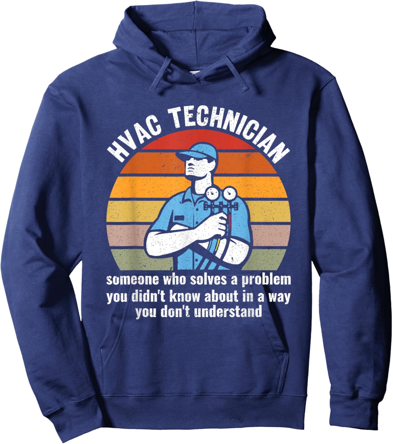Funny HVAC Technician Definition HVAC Tech Hoodie - Hoodie | Navy