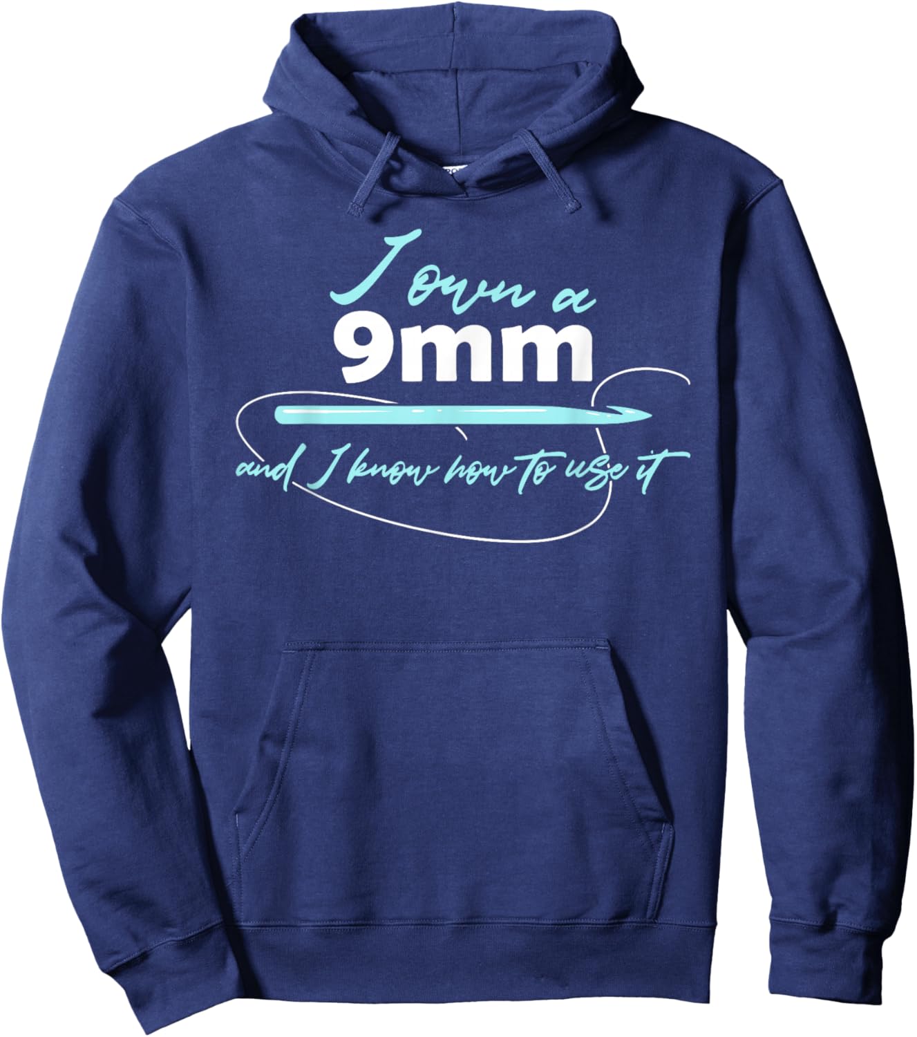 I Own A 9 mm & I Know How To Use It Funny Crochet Crocheting Hoodie - Hoodie | Navy