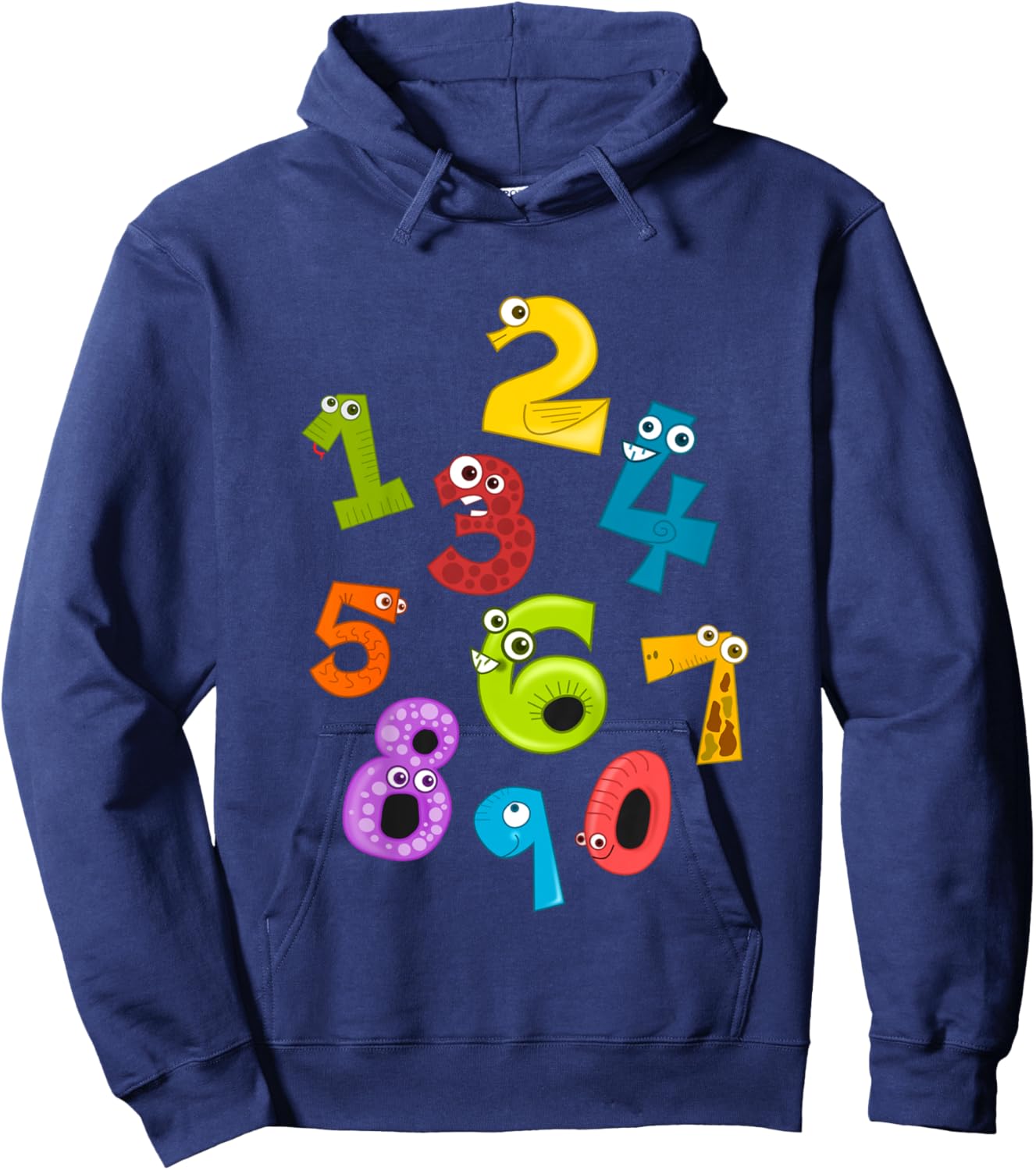 Kids Tops with Numbers on Number Day t shirt Kids Boys Hoodie - Hoodie | Navy