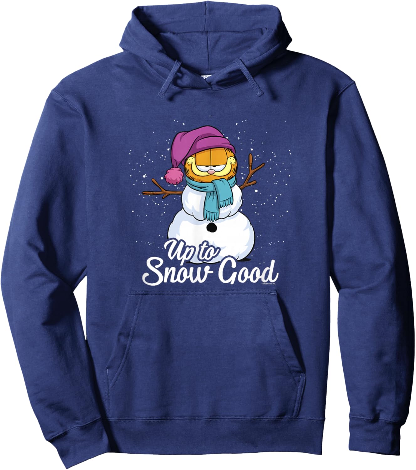 Garfield Up To Snow Good Garfield Snowman Hoodie - Hoodie | Navy
