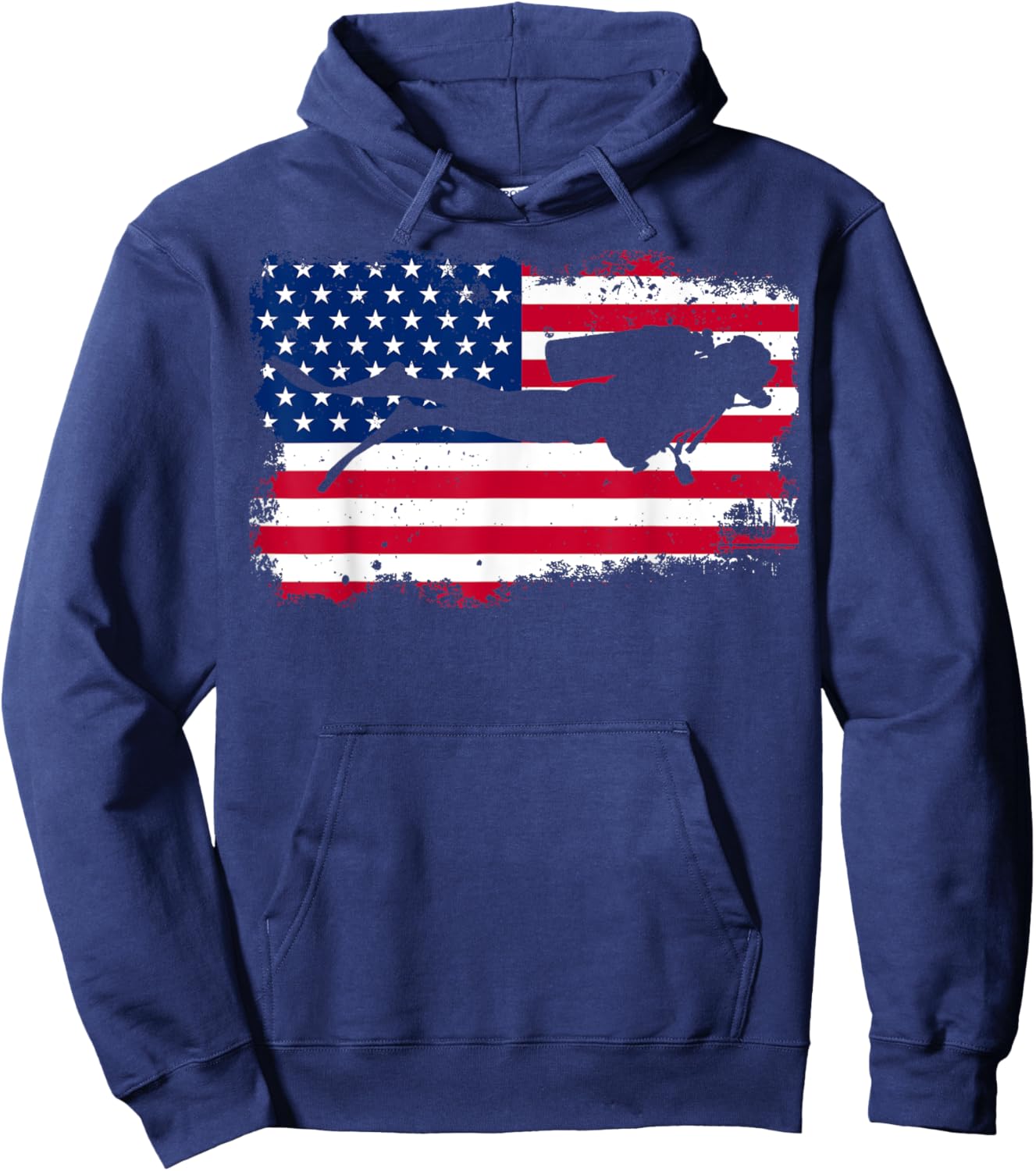 USA Scuba Diving USA Flag scuba diver Women Men Hoodie - Hoodie | Navy