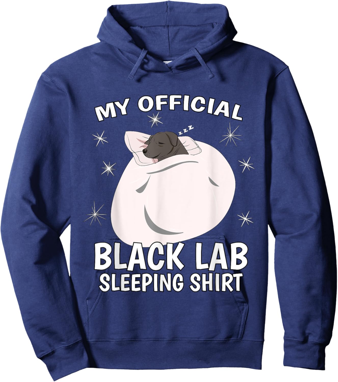 My Official Sleeping Shirt PJ Pajama Top Black Lab Labrador Hoodie - Hoodie | Navy