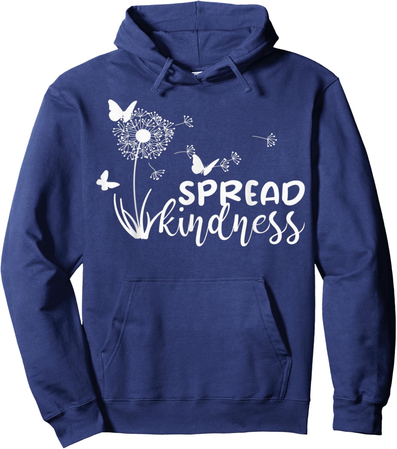 Spread Kindness Summer Dandelion Butterflies Graphic Hoodie - Hoodie | Navy