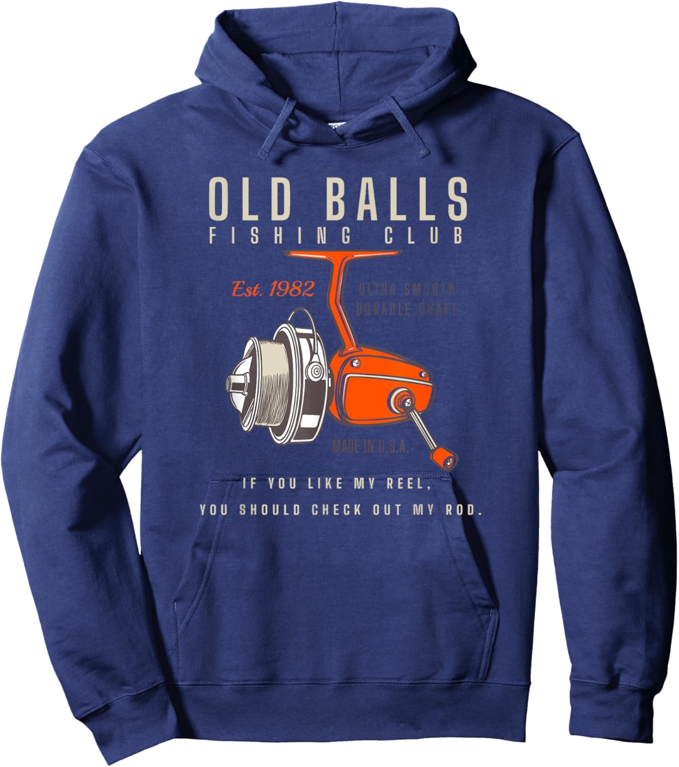 Funny 40th Birthday Fishing Pun 's Over the Hill 40 Hoodie - Hoodie | Navy