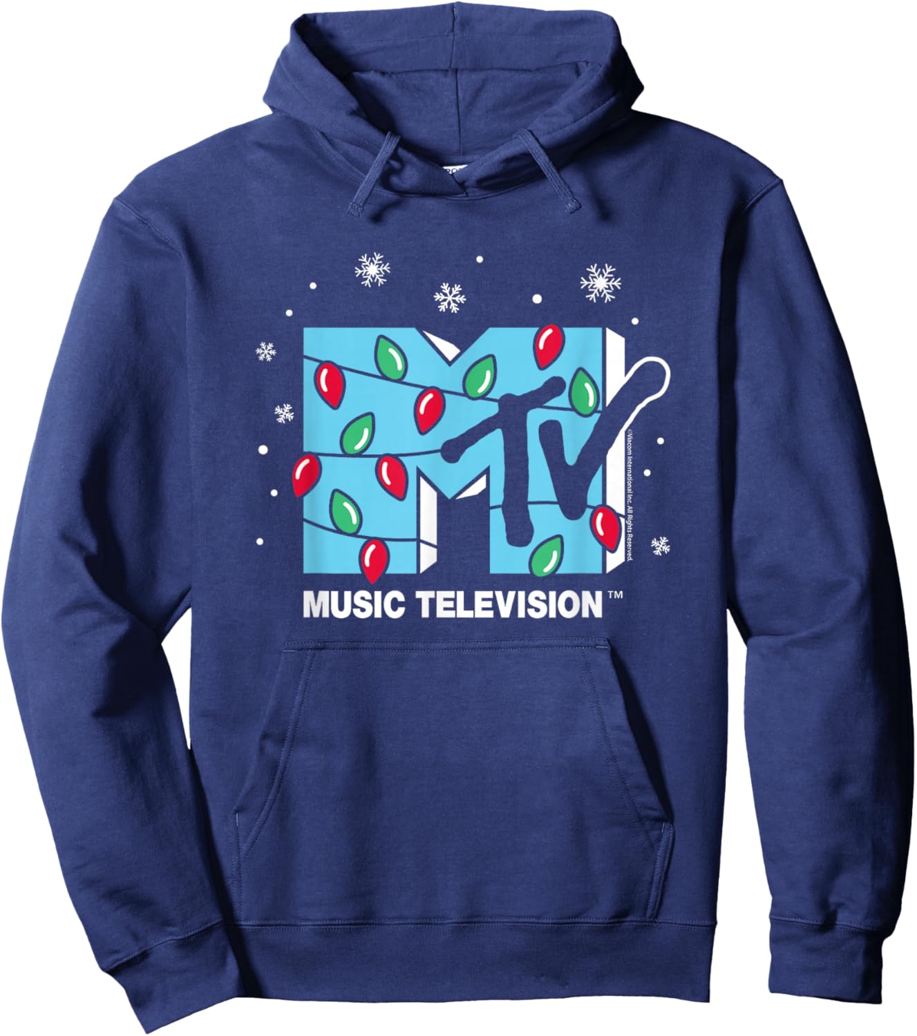 MTV - MTV Christmas Lights Hoodie - Hoodie | Navy
