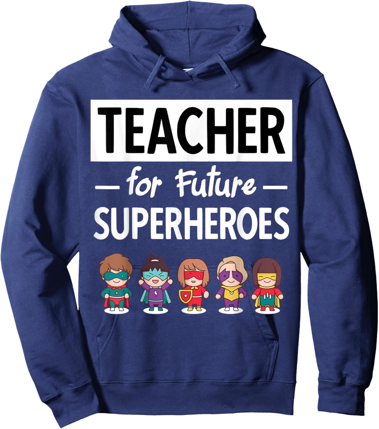 Teacher Superhero Teacher Education Fun Hoodie - Hoodie | Navy