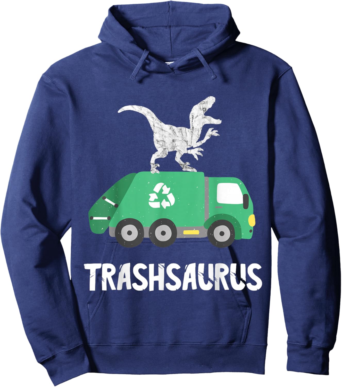 Rubbish Dinosaur Garbage Truck Garbage Truck Driver Hoodie - Hoodie | Navy