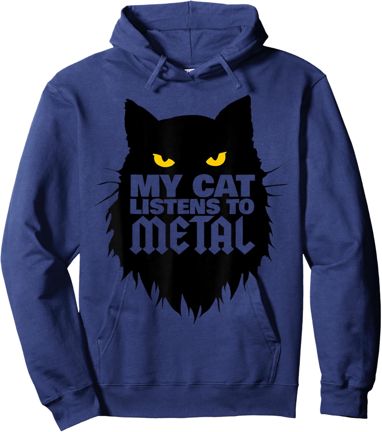 My cat listens to Metal funny Metal Head Hoodie - Hoodie | Navy