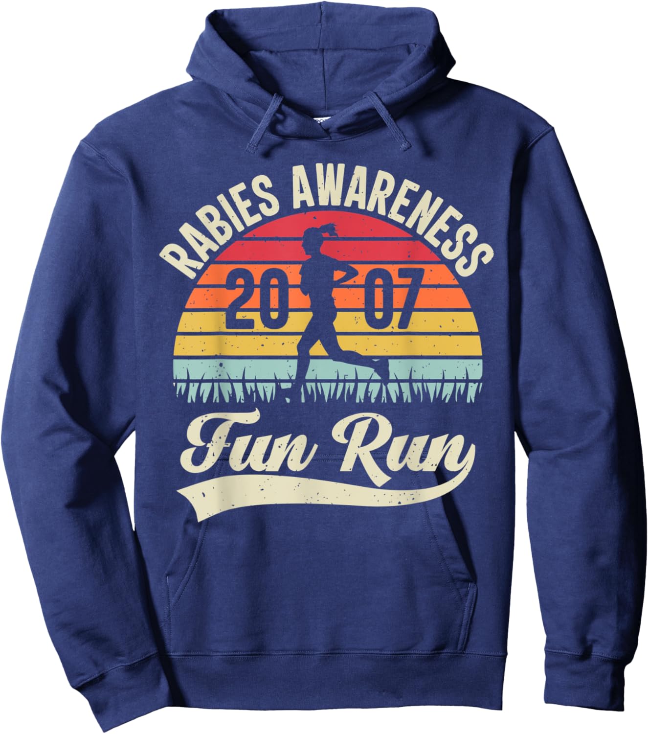 Rabies Awareness Fun Run Funny TV Comedy Running Hoodie - Hoodie | Navy