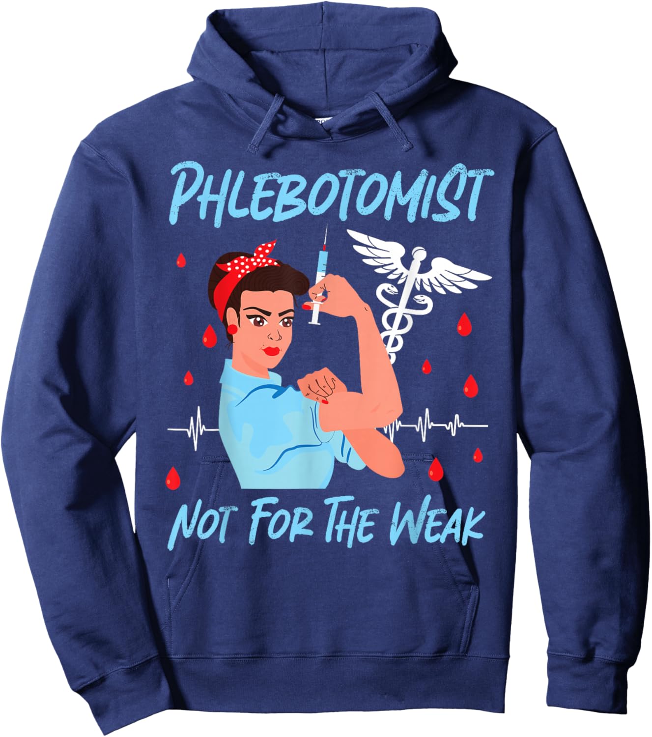 Phlebotomist Tech Technician Hoodie - Hoodie | Navy