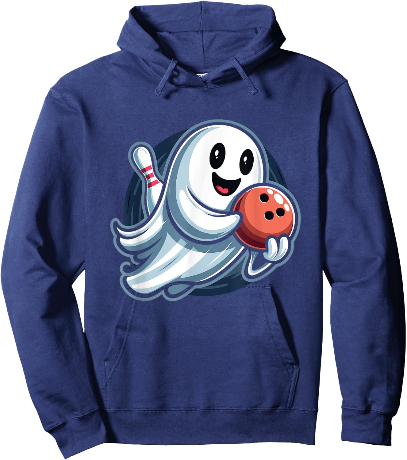 Funny Ghost Bowling Crew Hoodie - Hoodie | Navy