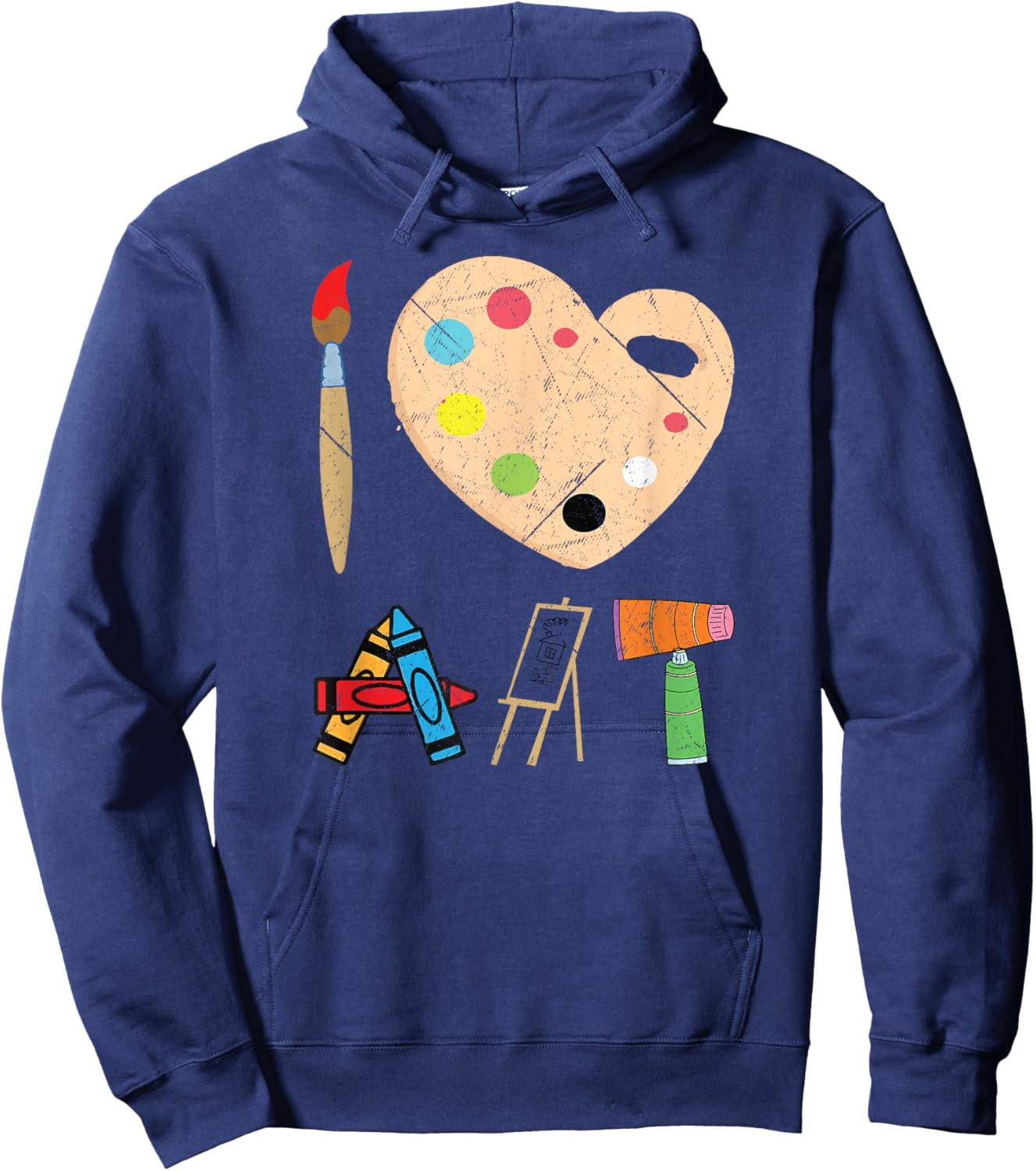 Funny Cool I Love Art Fun Colorful Future Artist And Craft Hoodie - Hoodie | Navy