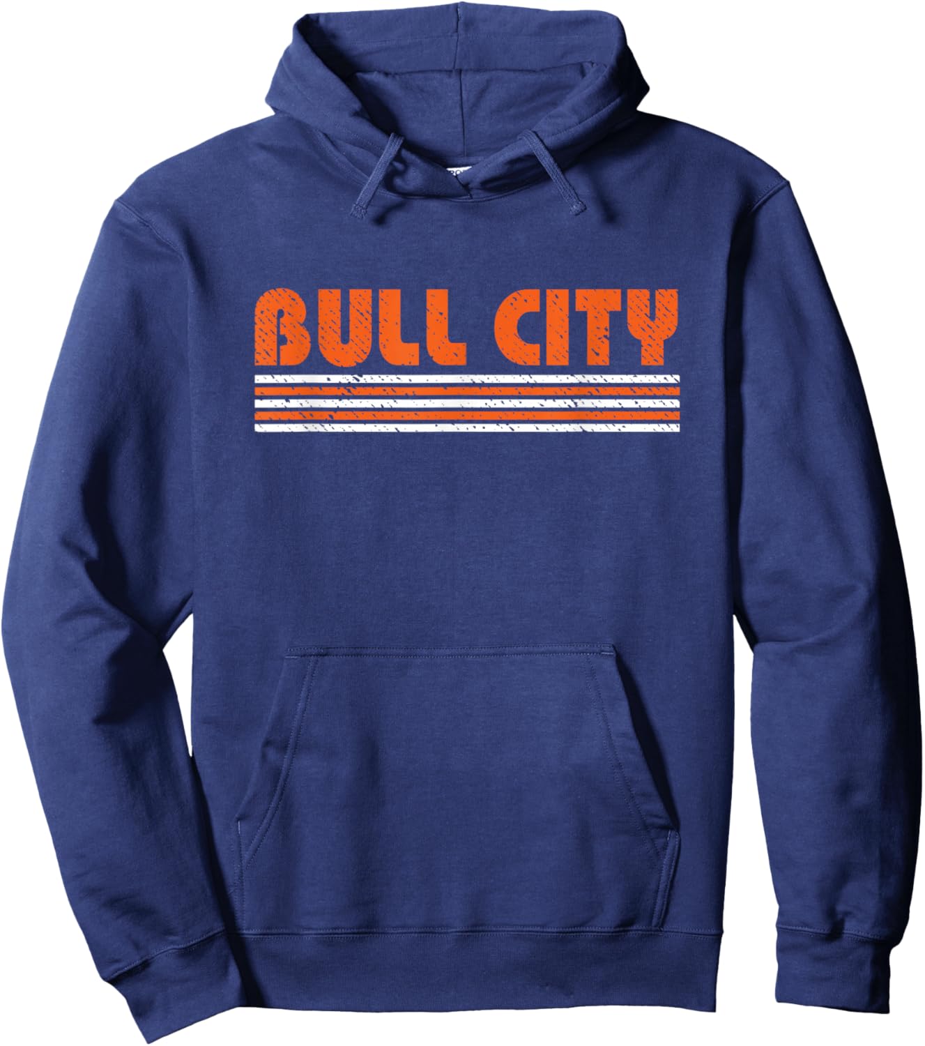 Durham Bull City Vintage 80s Retro Style Hoodie - Hoodie | Navy