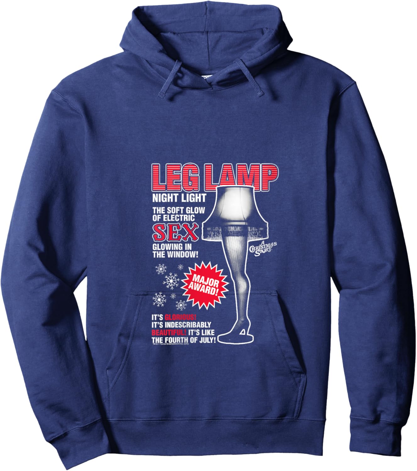 A Christmas Story Leg Lamp Vintage Ad Funny Holiday V-Neck Hoodie - Hoodie | Navy