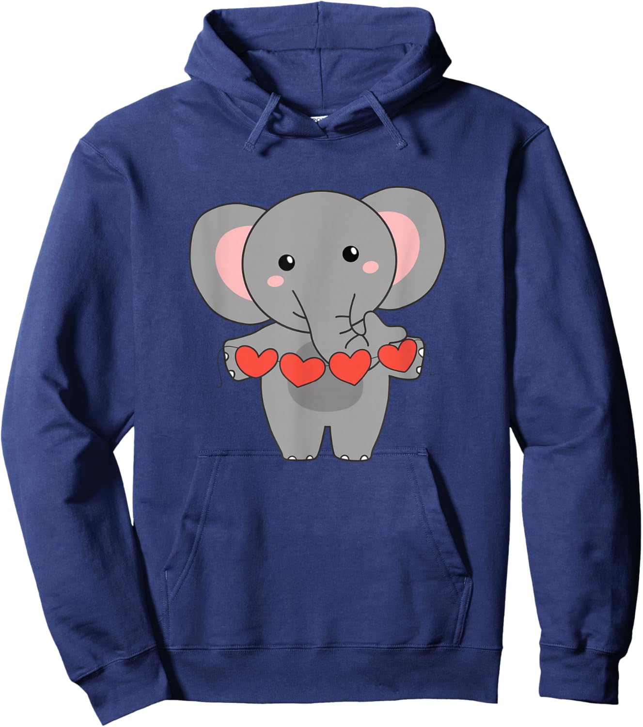 Elephant For Valentine Cute Animals With Heart Hoodie - Hoodie | Navy