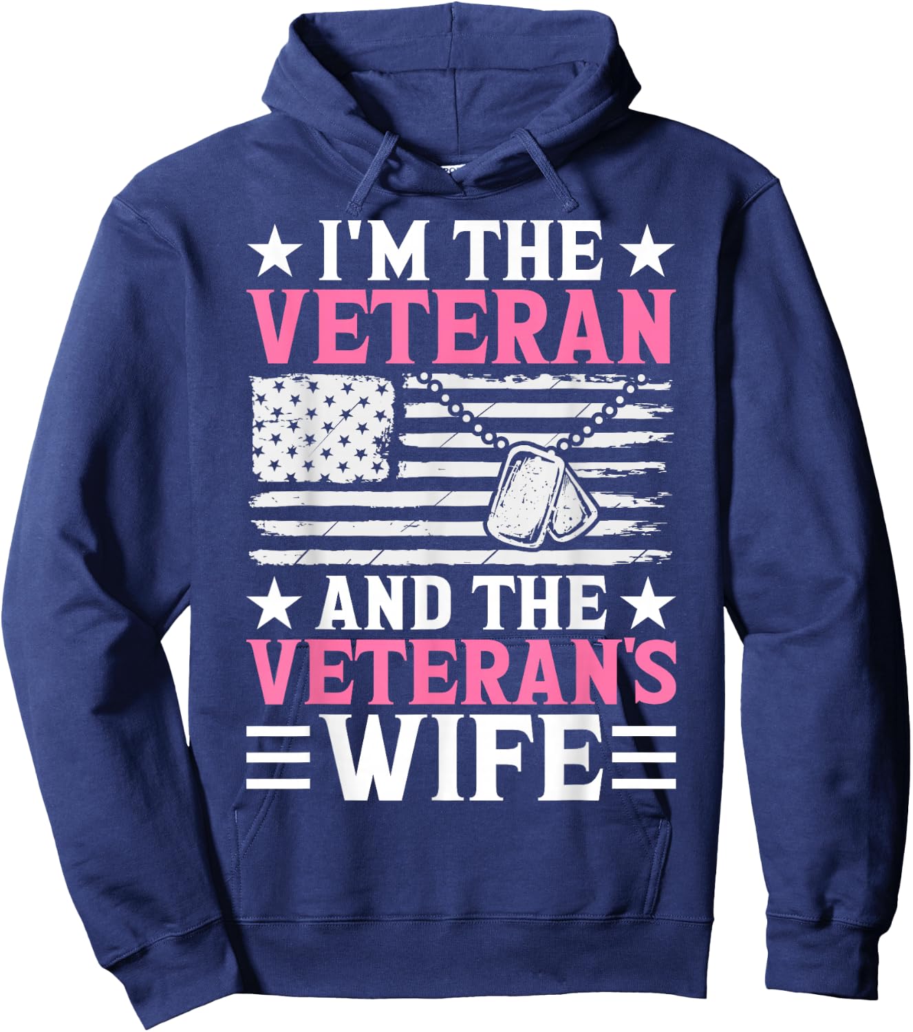 Female Veteran and Veteran's Wife Women Veteran Mom Grandma Hoodie - Hoodie | Navy