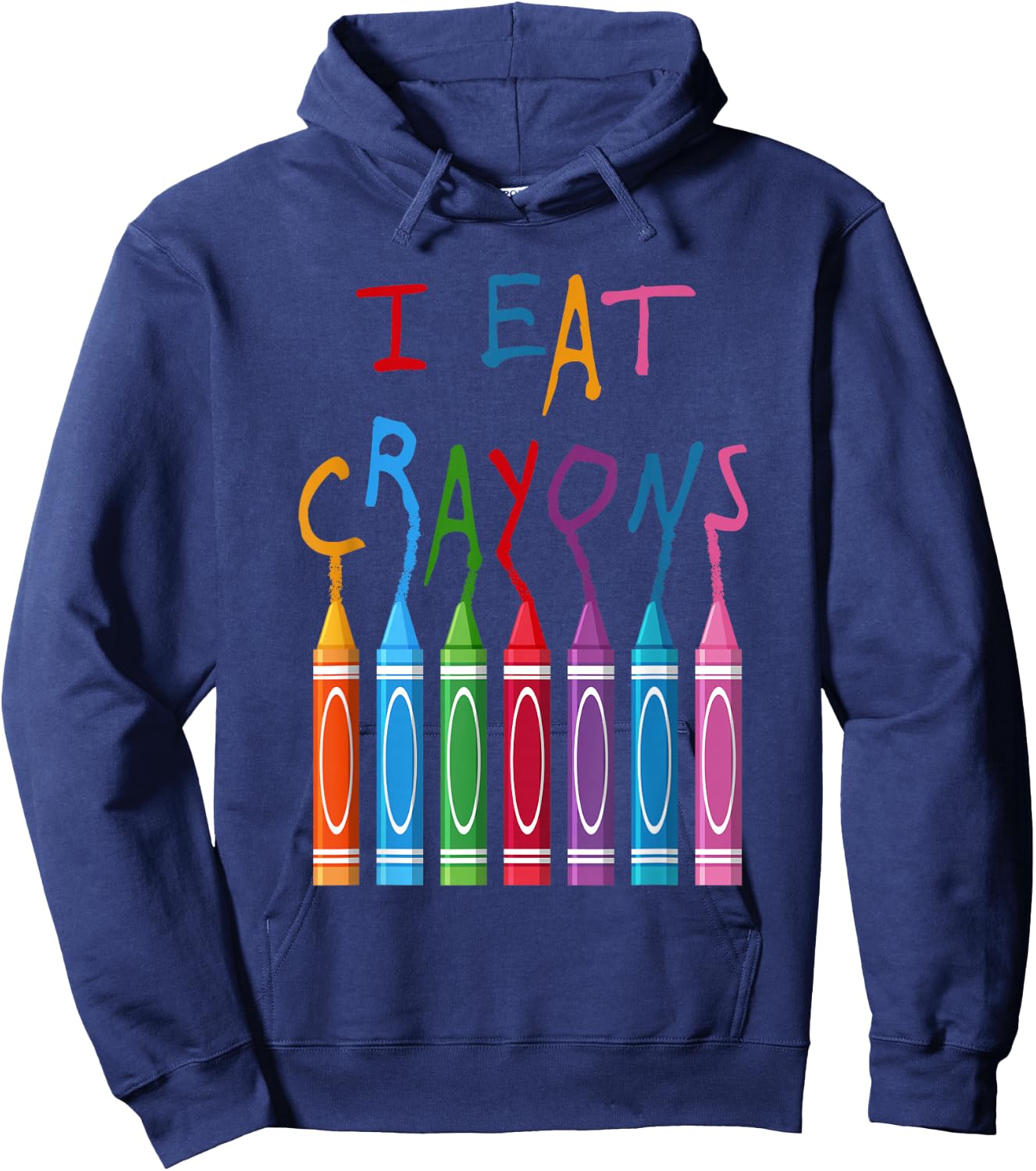Independent Artists I Eat Crayons Military Humor Funny -Kids Black Retro Hoodie - Hoodie | Navy