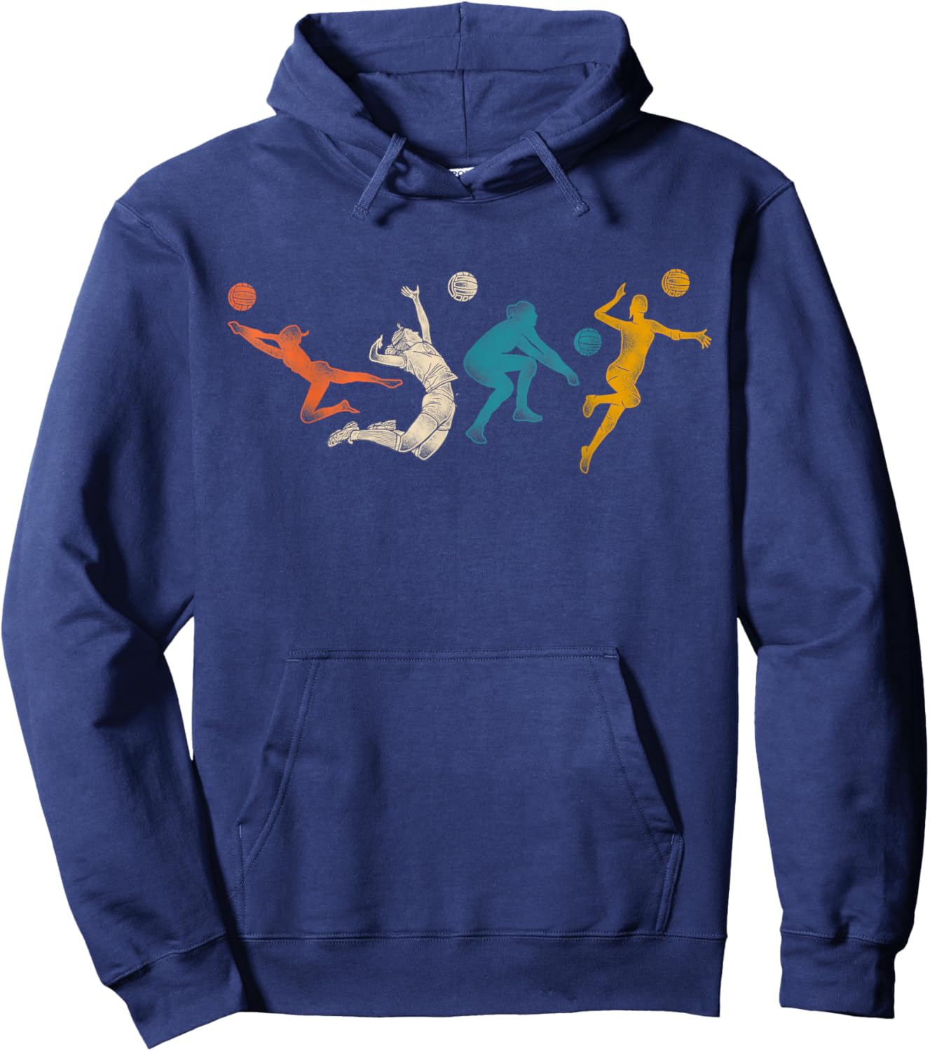 Volleyball Player Team Retro Vintage Hoodie - Hoodie | Navy