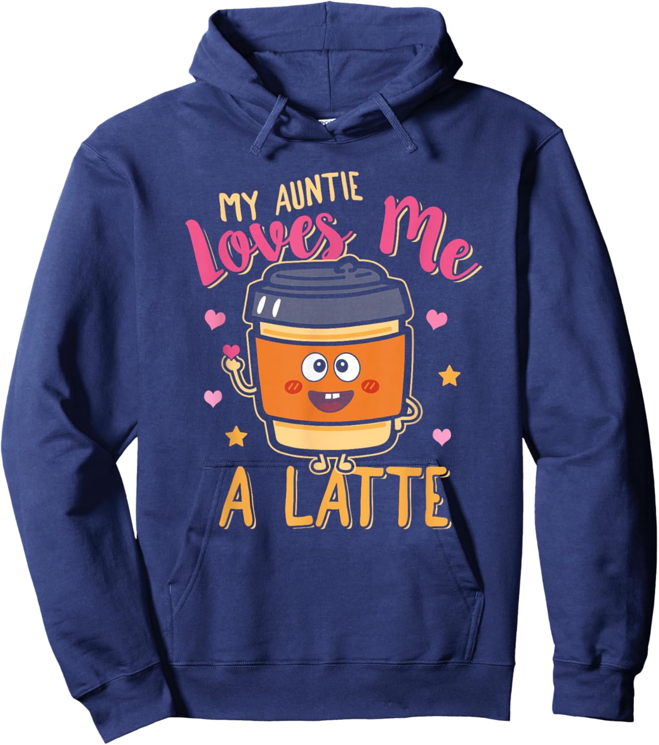 Kids My Auntie Loves Me A Latte Aunt Hoodie - Hoodie | Navy