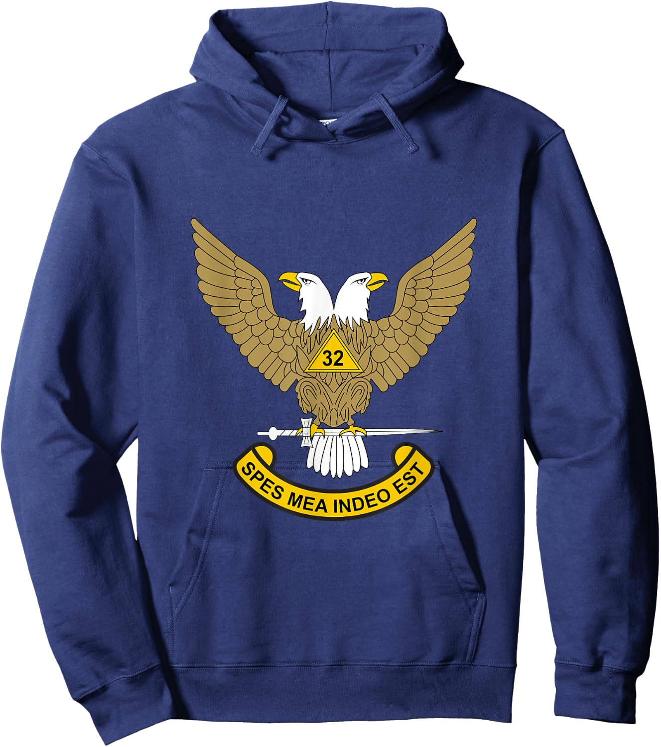 32nd Degree Mason 32 Masonic Scottish Rite AASR Wings Up Hoodie - Hoodie | Navy