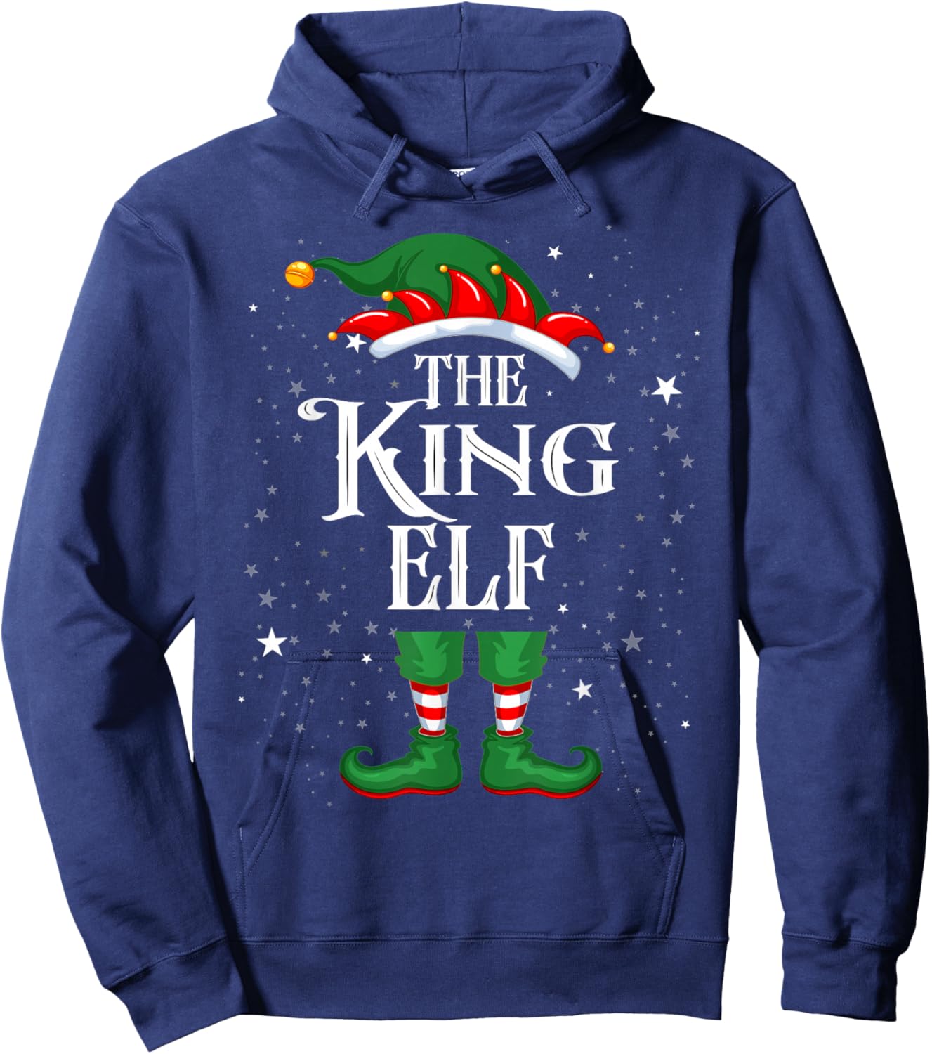 Christmas Elf Matching Family Group Funny The King Elf Hoodie - Hoodie | Navy