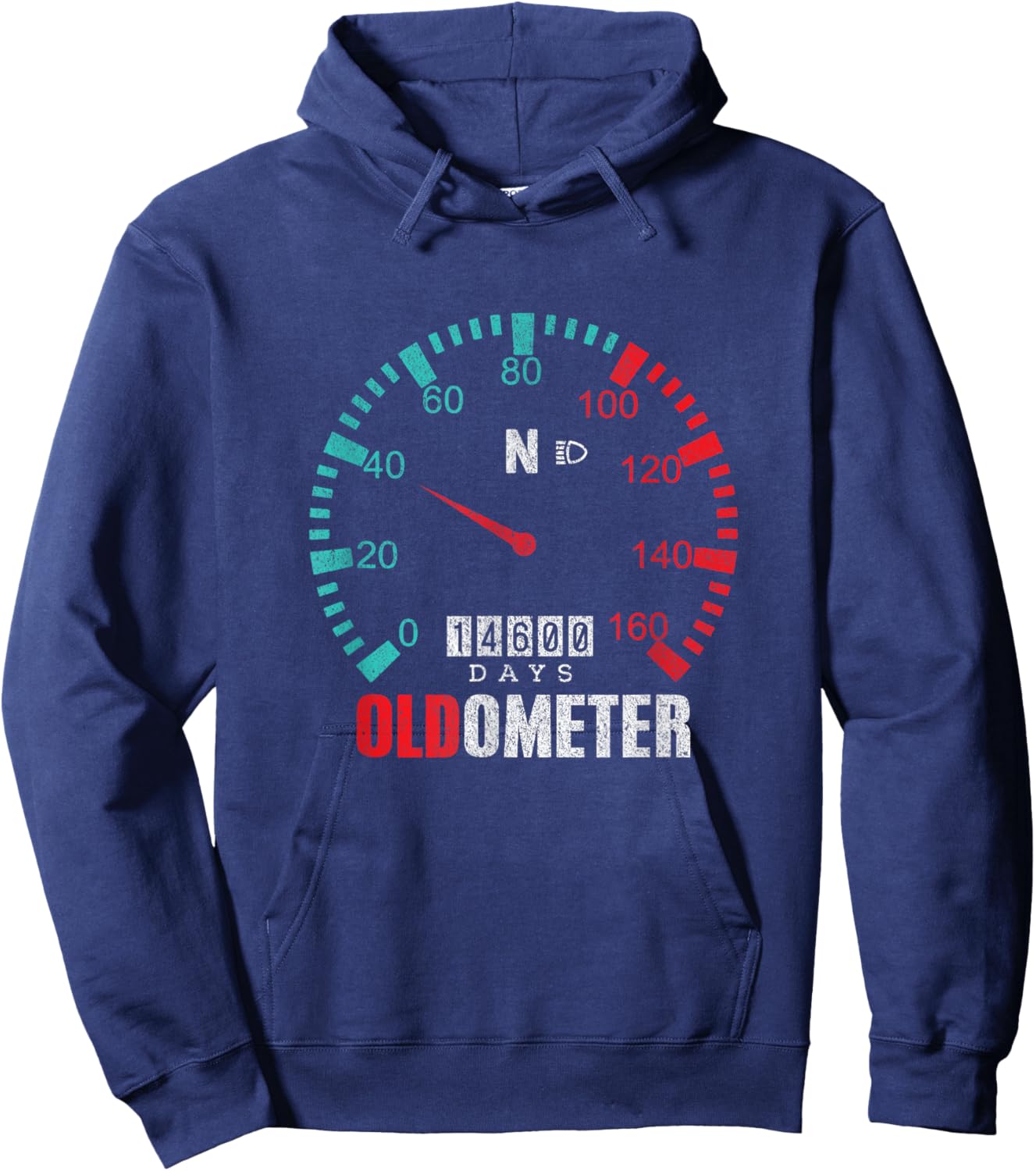 40th Birthday Shirt 14600 Days Oldometer 40 Years Old Men Hoodie - Hoodie | Navy