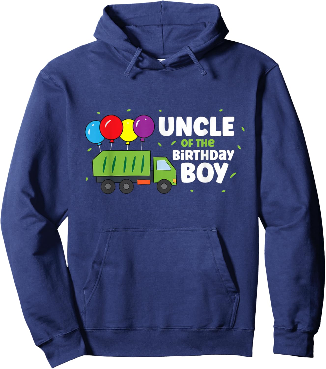 Uncle of The Birthday Boy Garbage Truck Hoodie - Hoodie | Navy