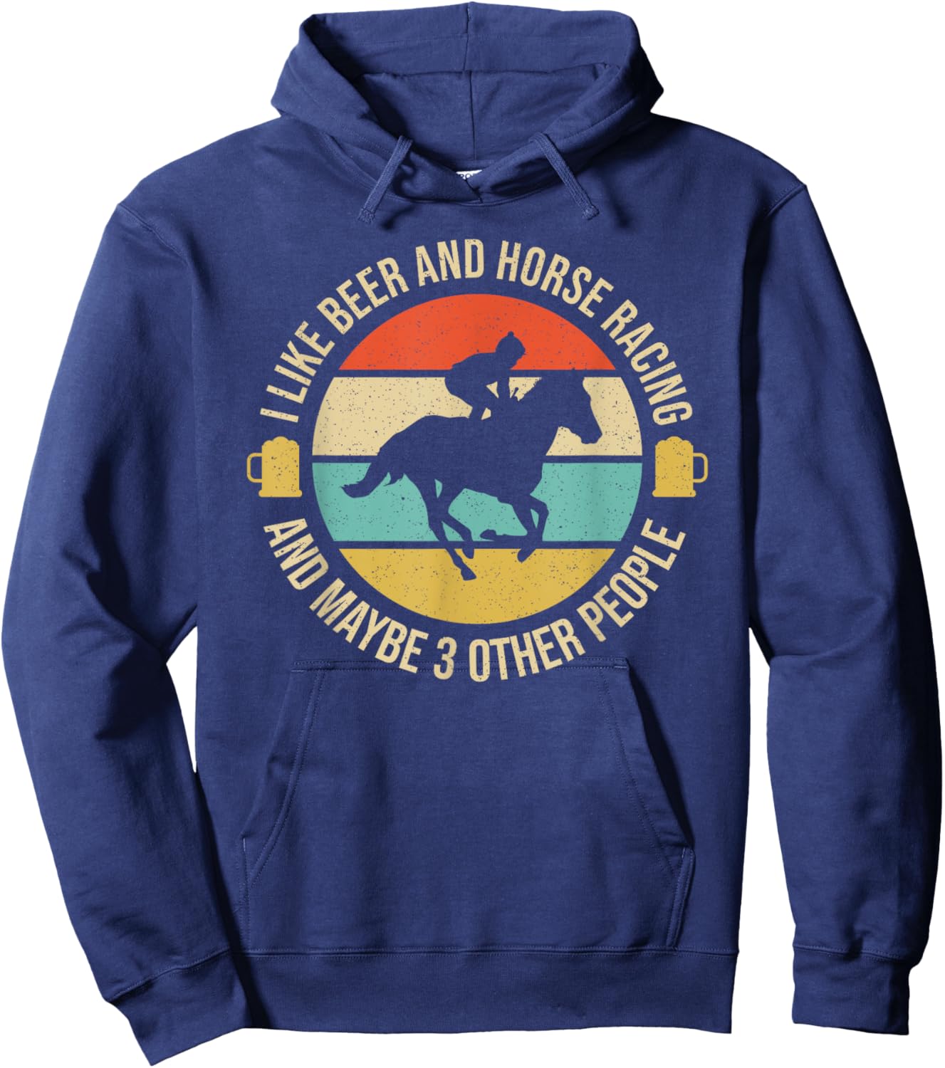 Funny Horse Racing I Like Horse Racing KY Derby Horse Hoodie - Hoodie | Navy