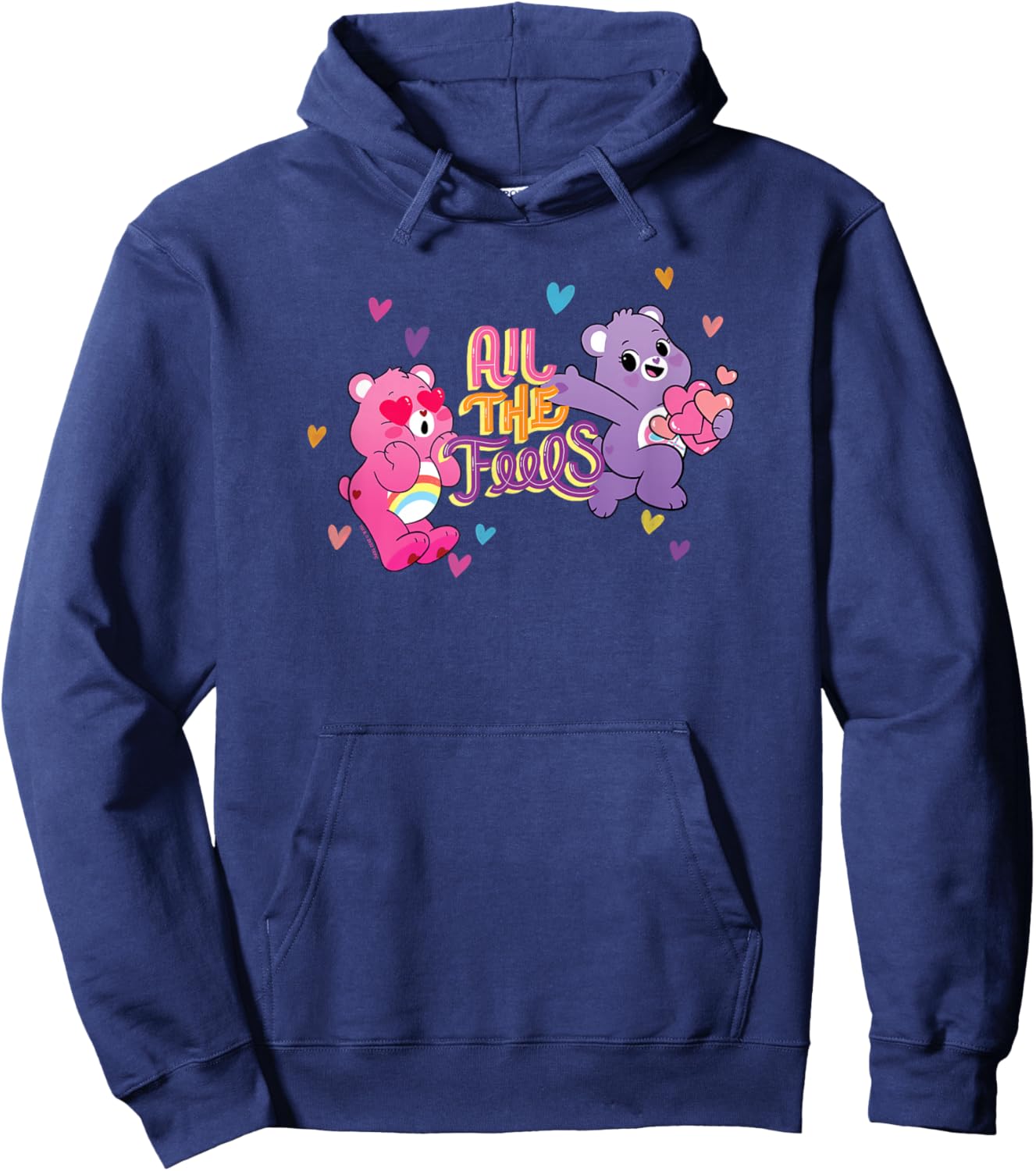 Care Bears Valentine's Day Cheer & Share Bear All The Feels Hoodie - Hoodie | Navy