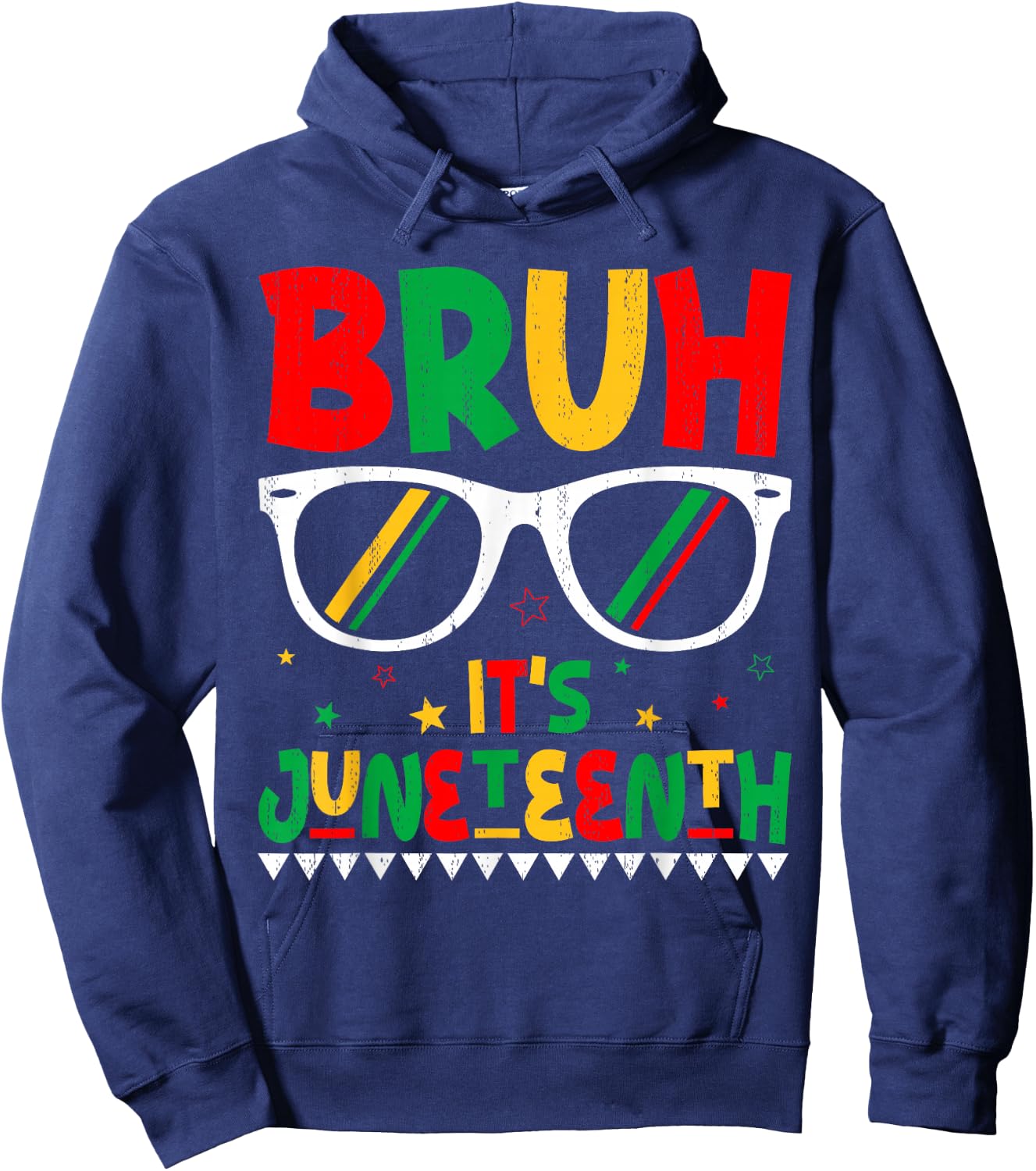 Funny Juneteenth Boys Girls Kids Bruh It's Juneteenth 1865 Hoodie - Hoodie | Navy